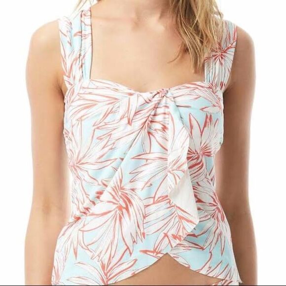 Vince Camuto Coastal Blue Draped Tankini Top Swim Medium NWOT - Picture 1 of 8